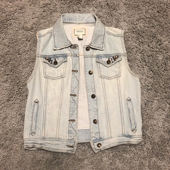 Forever 21 Jackets & Blazers - Forever 21 Distressed Jean Vest